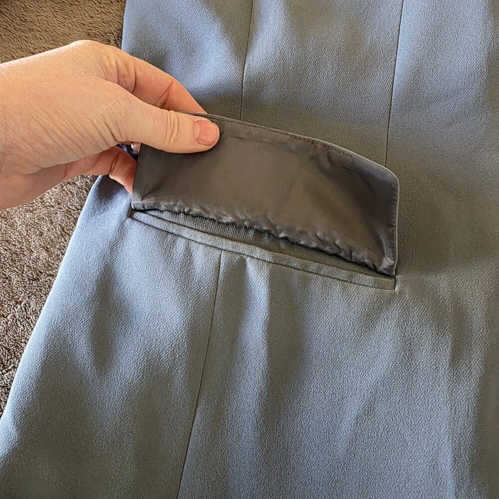 Valerie Stevens 100% Silk Blazer Gray Tailored Suit Jacket Women’s Size 14 - Picture 7 of 16